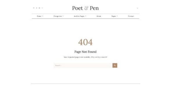poet pen personal blog elementor template kit