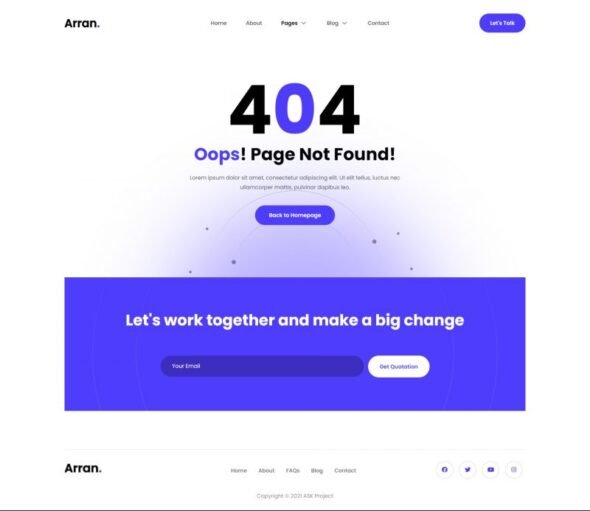 Arran - Personal Portfolio Elementor Template Kit