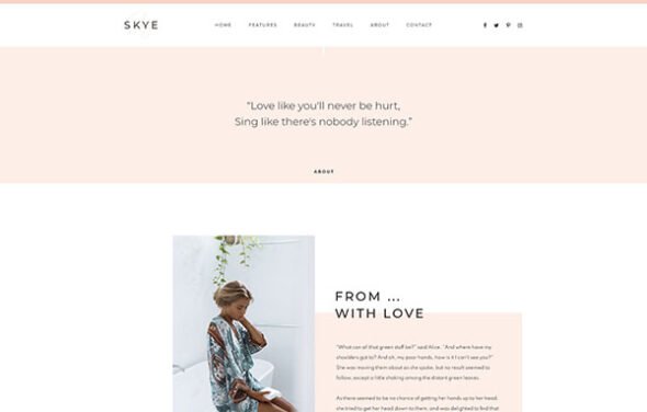 skye modern blog website elementor template kit free download