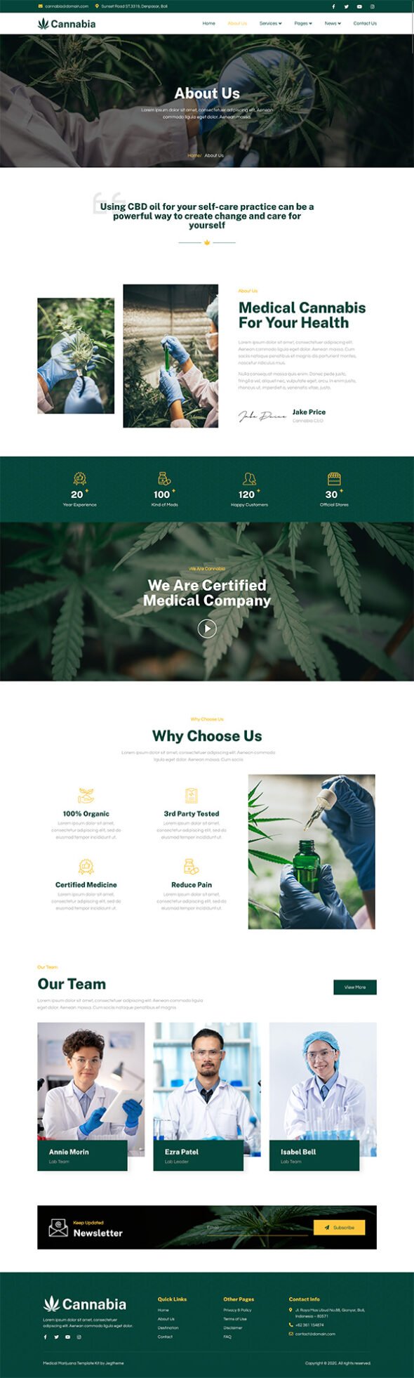 Cannabia – Medical Marijuana & CBD Oil Elementor Template Kit