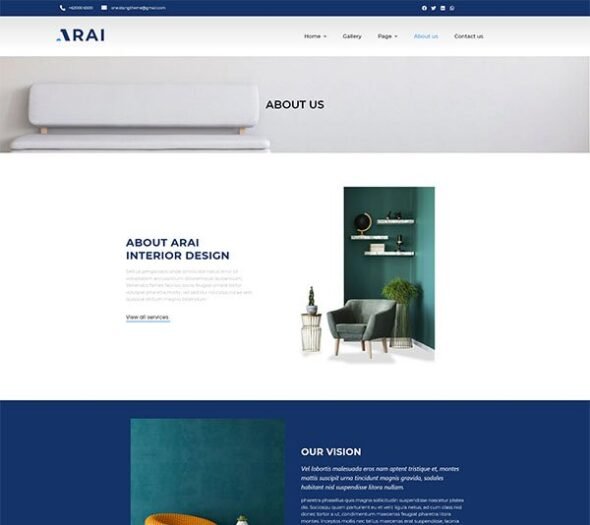 Arai | Interior & Furniture Elementor Template kit