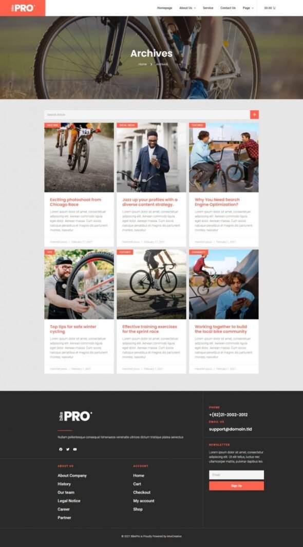 BikePro - WooCommerce Elementor Template Kit