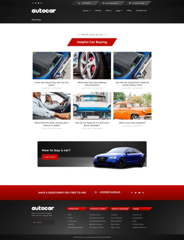 Autocar - Car Dealer Elementor Template Kit