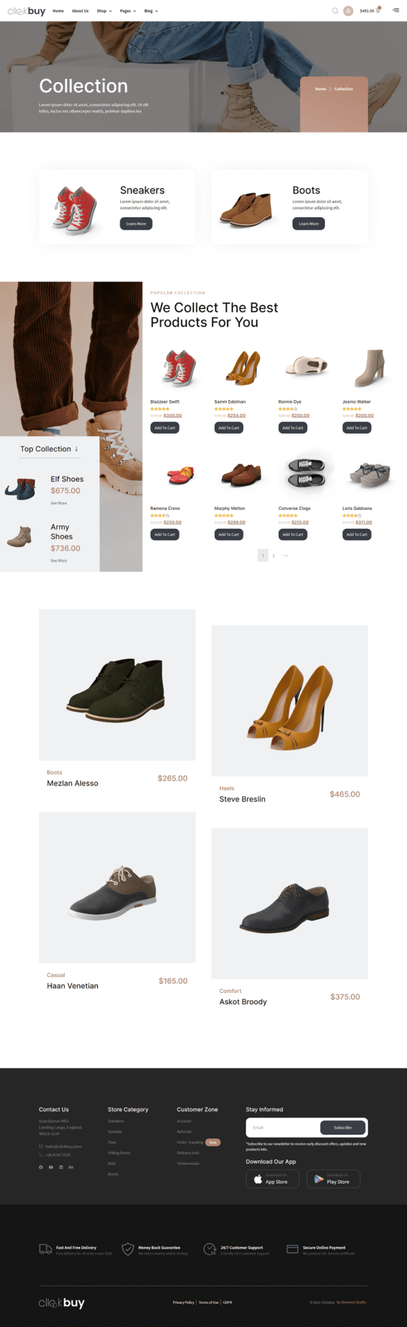 Clickbuy - Shoe Store Elementor Pro Template Kit