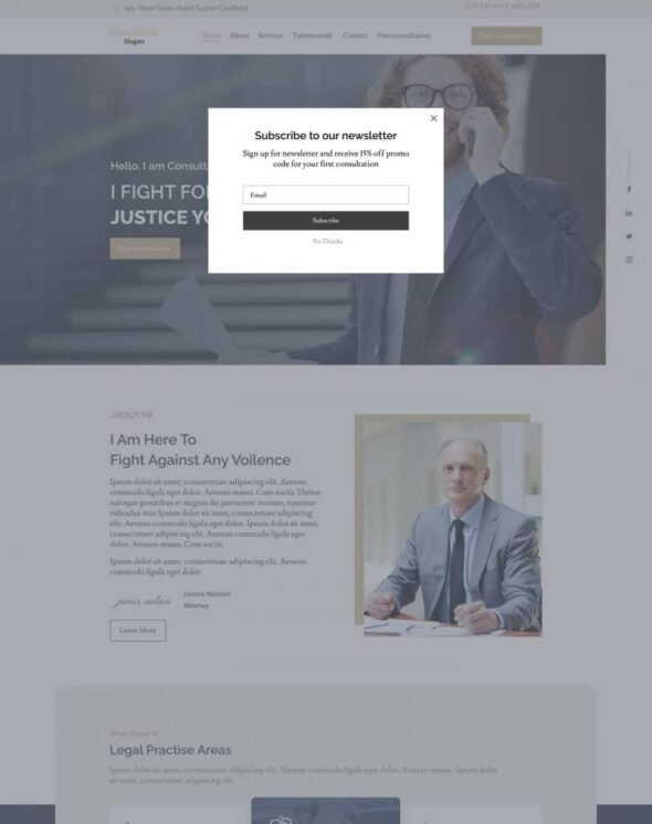 Consultants - Lawyer & Attorney Elementor Template Kits