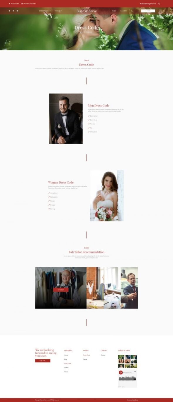 kate steve wedding invitation elementor template kit