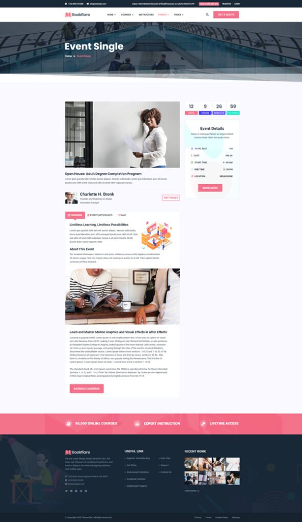 Bookflare - A Modern Education & LMS WordPress Theme