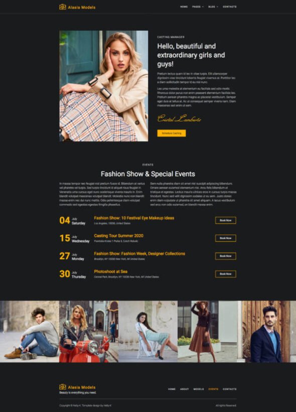 Alasia — Model Agency Elementor Template Kit
