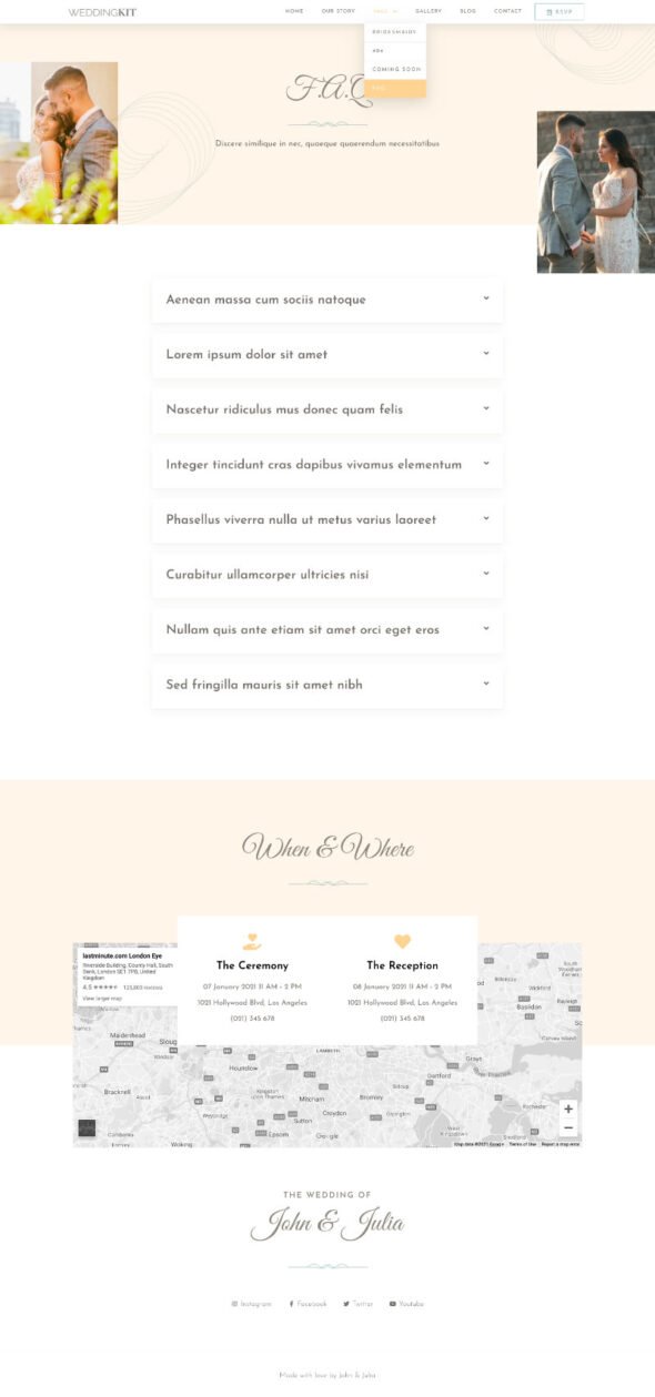 weddingkit invite gallery event elementor template