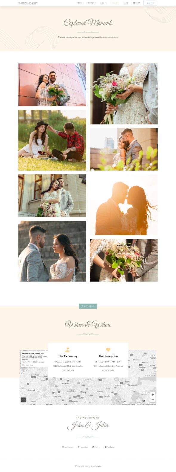 weddingkit invite gallery event elementor template