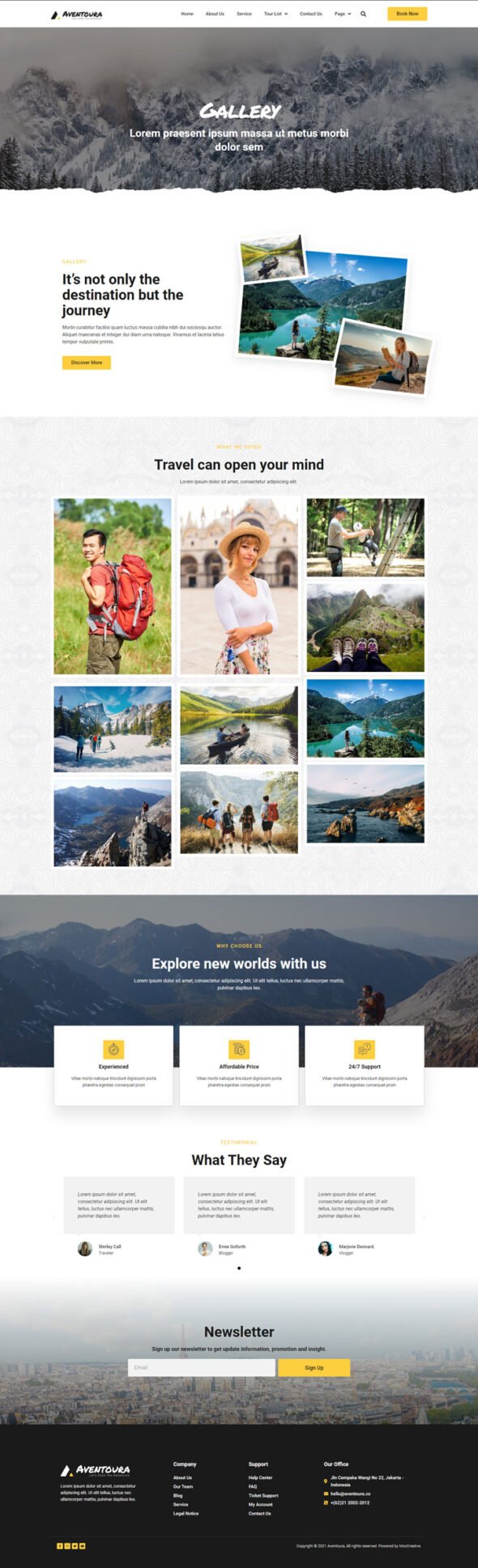 Aventoura - Travel & Tour Agency Elementor Template Kit