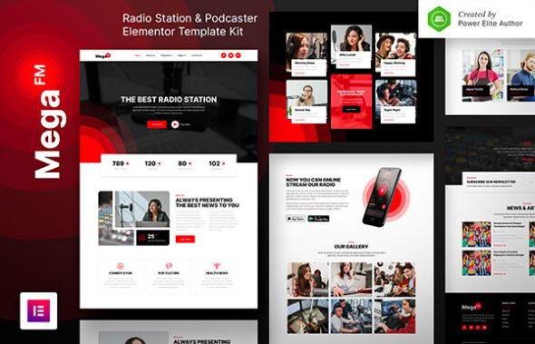 MegaFM Radio Station & Podcaster Elementor Template Kit