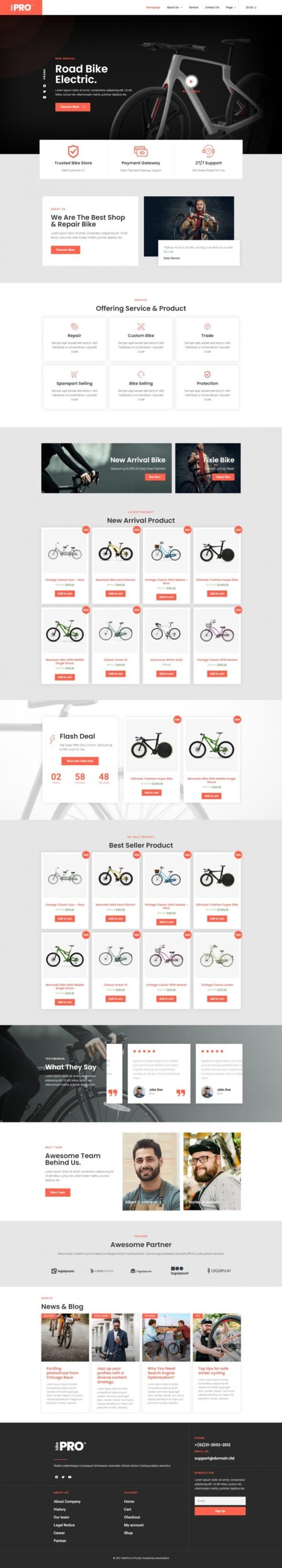 BikePro - WooCommerce Elementor Template Kit