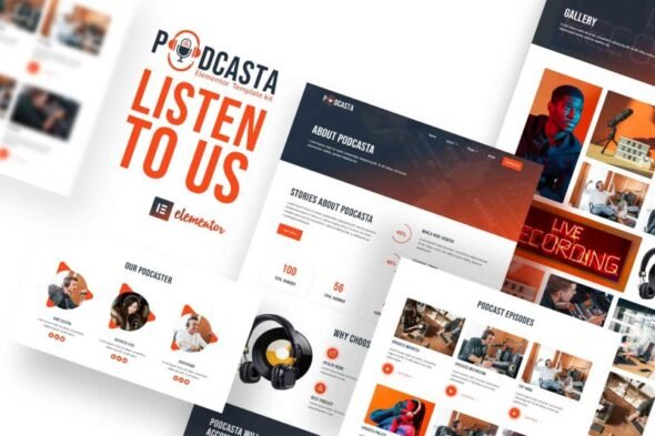 podcasta podcast streaming elementor template