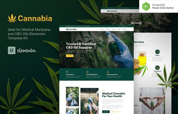 Cannabia – Medical Marijuana & CBD Oil Elementor Template Kit
