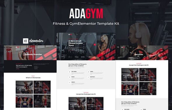 Adagym - Fitness & Gym Elementor Template Kit
