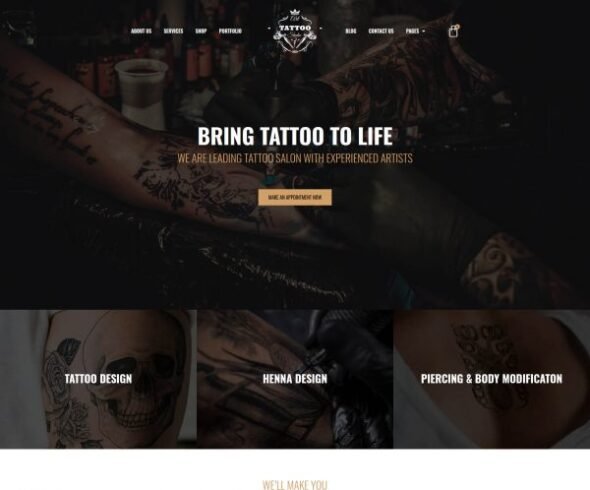 Artsy - Tattoo Studio Elementor Template Kit