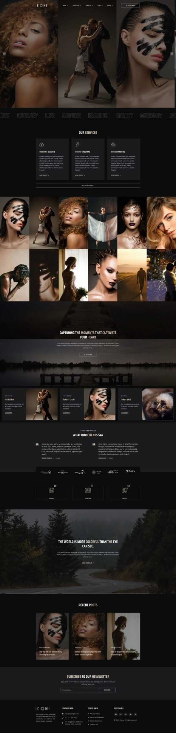 Iconi - Photography & Portfolio Elementor Template Kit
