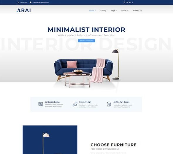 Arai | Interior & Furniture Elementor Template kit