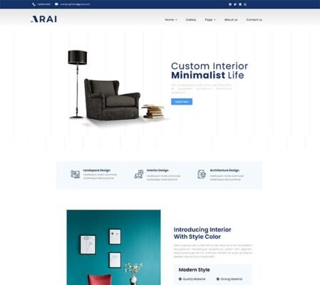 Arai | Interior & Furniture Elementor Template kit