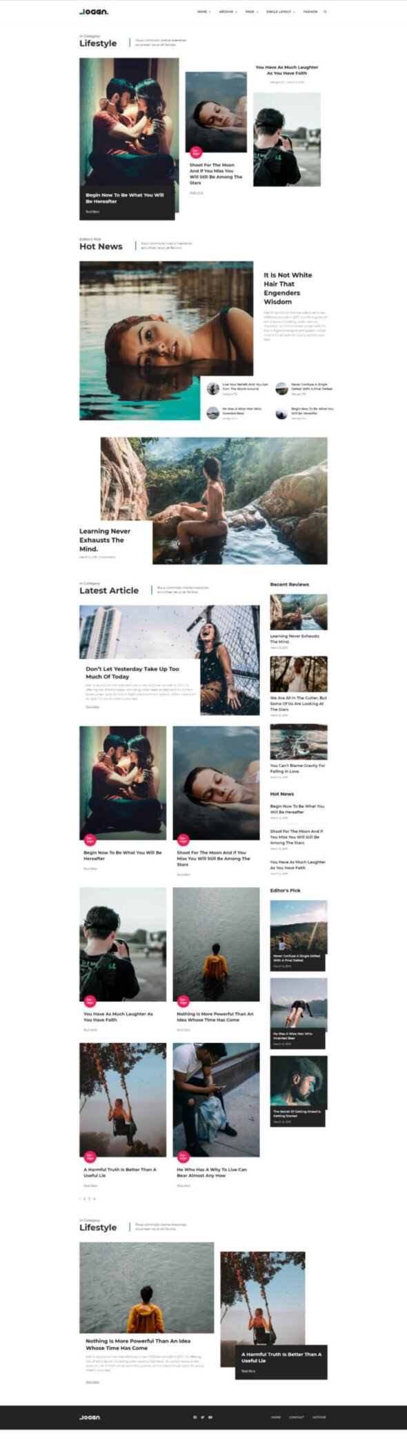 logen lifestyle blog elementor template kit