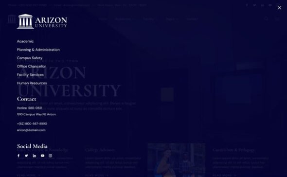 Arizon – College & University Elementor Template Kit