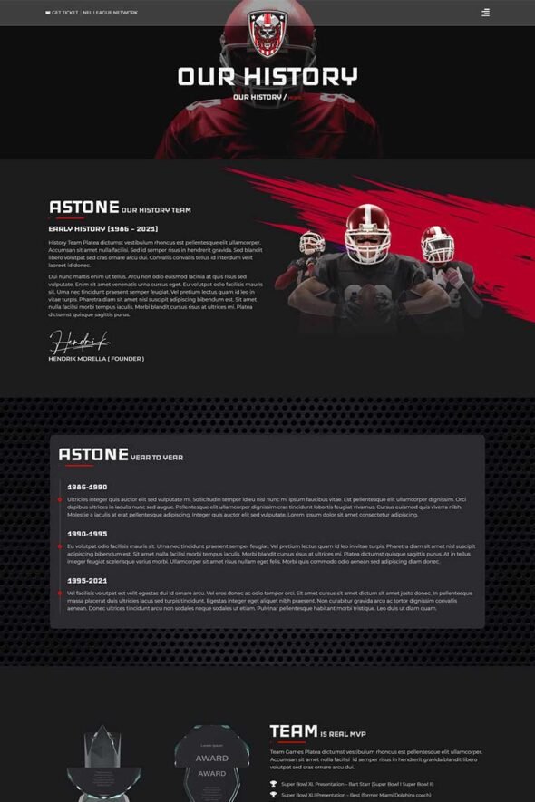 Astones - American Football Team & Sports Elementor Template Kit