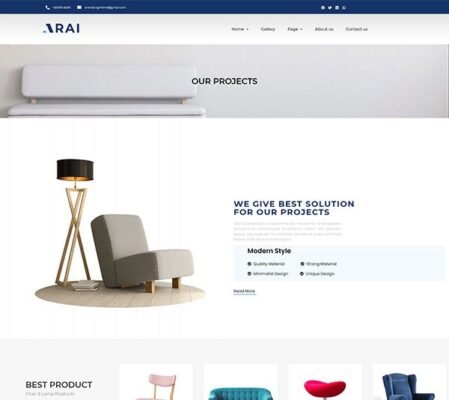 Arai | Interior & Furniture Elementor Template kit