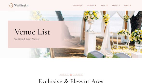 sweeding wedding elementor template kit