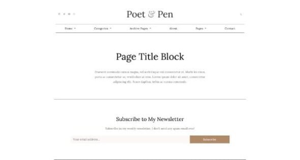 poet pen personal blog website elementor template kit free download