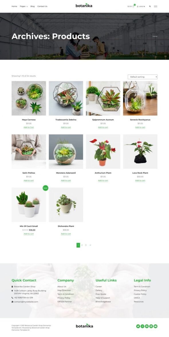 Botanika Botanical Garden Shop WooCommerce Elementor Template Kit