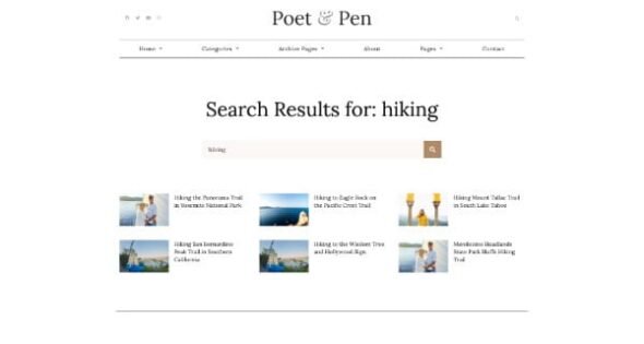 poet pen personal blog website elementor template kit free download