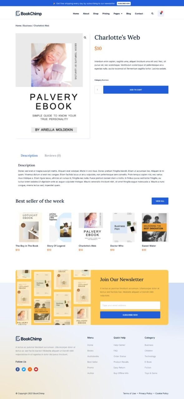 BookChimp - Online Book Store Website Elementor Template Kit