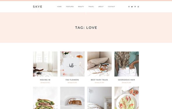 skye modern blog website elementor template kit free download