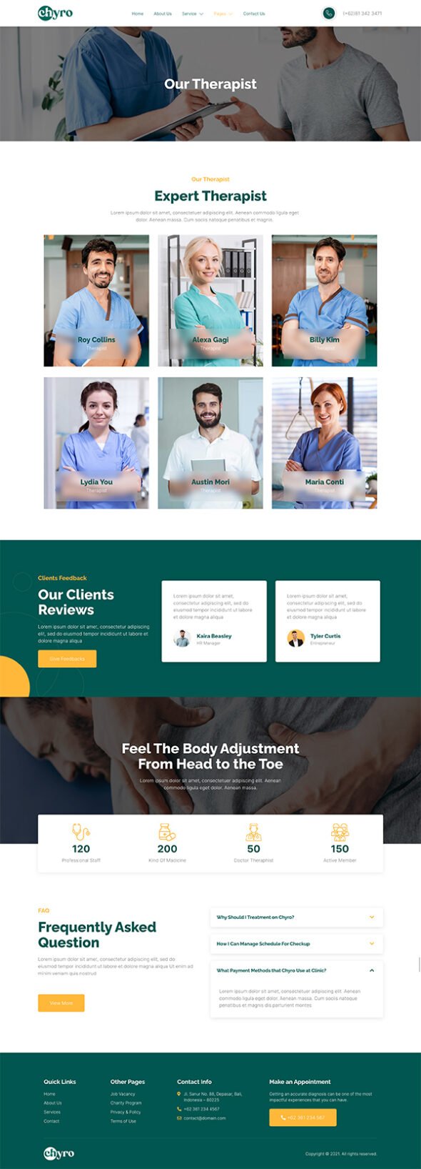Chyro – Chiropractic & Physiotherapy Elementor Template Kit