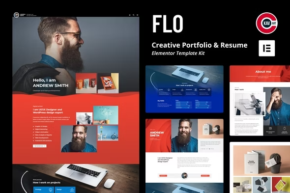 FLO - Creative Portfolio & Resume Template Kit download free