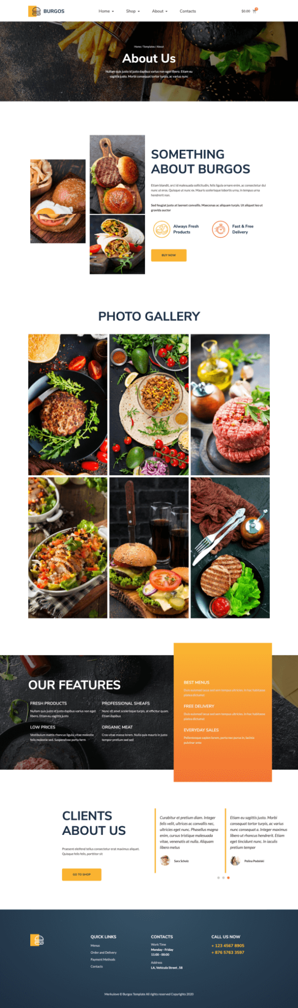 Burgos – Street Food Elementor Template Kit