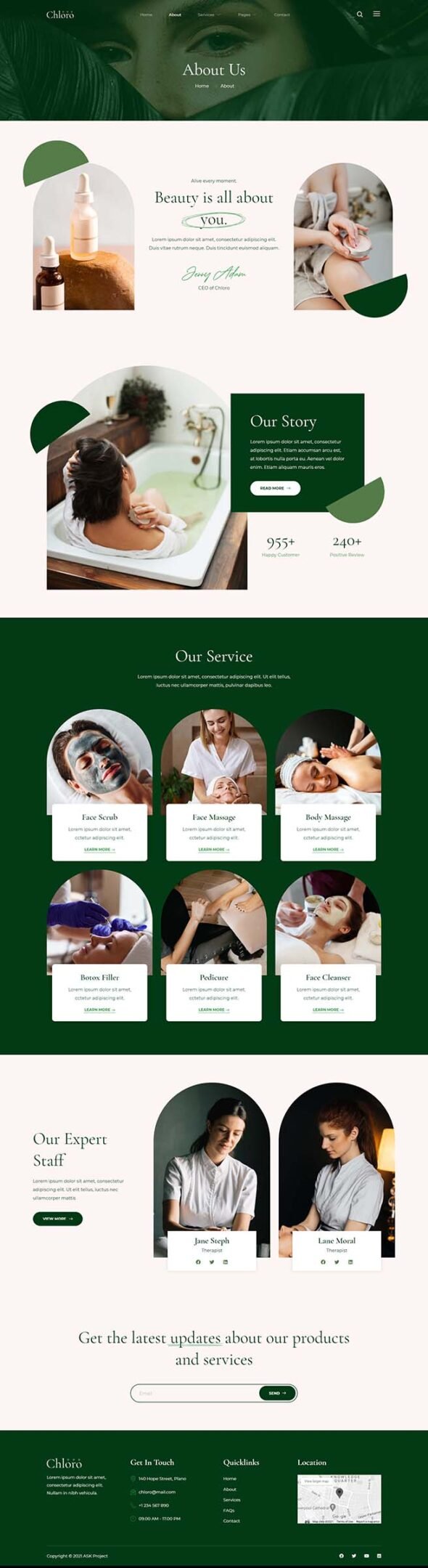 Chloro - Skincare & Dermatology Elementor Template Kit