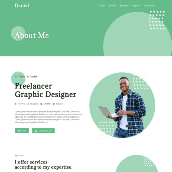Daniel - Personal Freelancer Elementor Template Kit