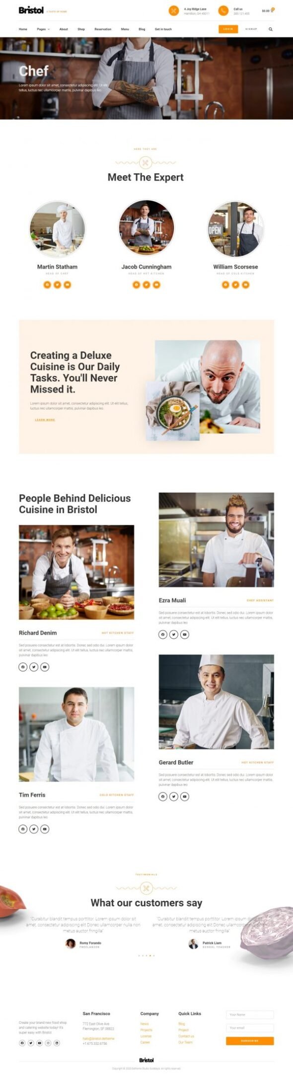 Bristol Food Delivery & Catering Elementor Template Kit