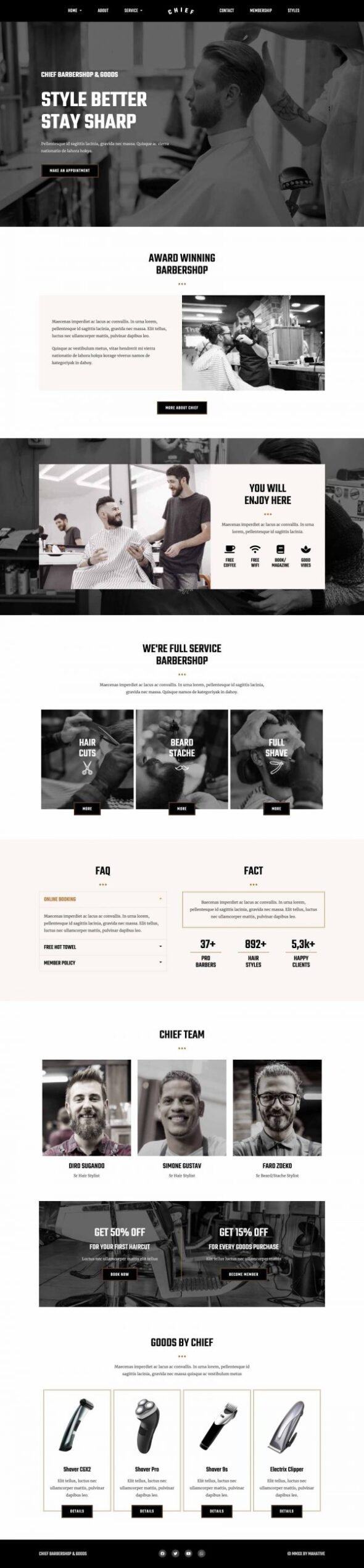 Chief - Modern Barbershop Template Kit