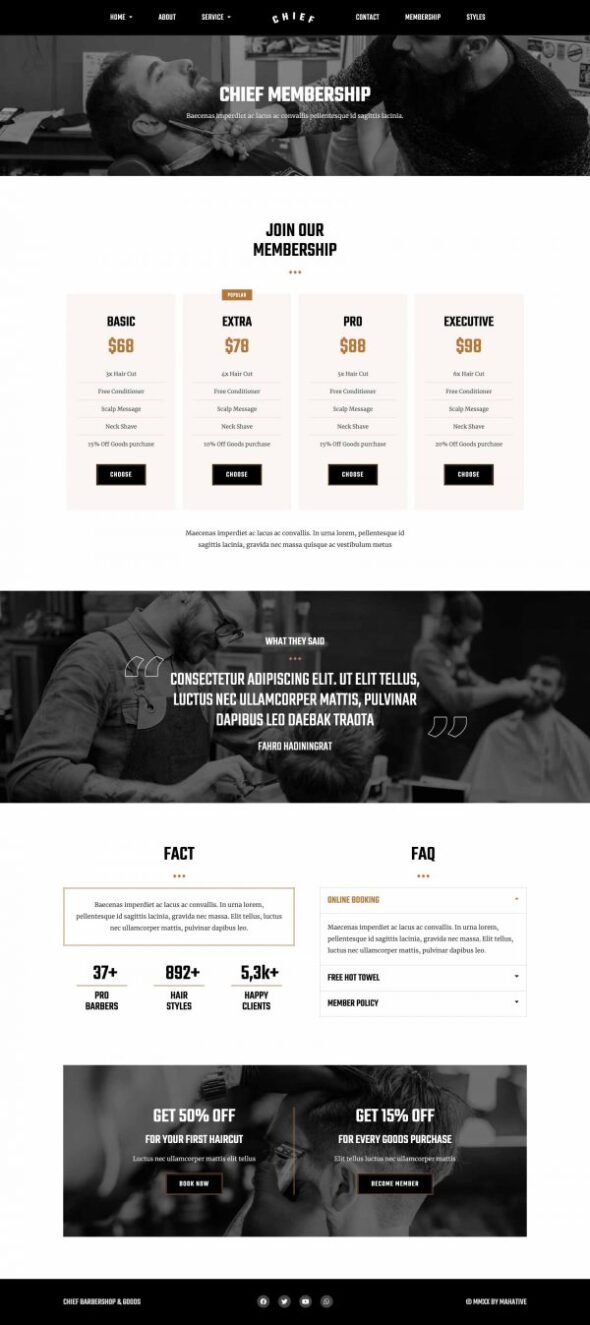 Chief - Modern Barbershop Template Kit