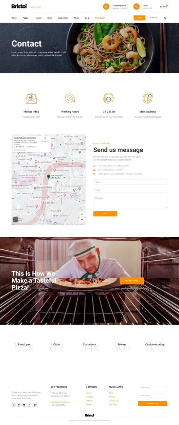Bristol Food Delivery & Catering Elementor Template Kit