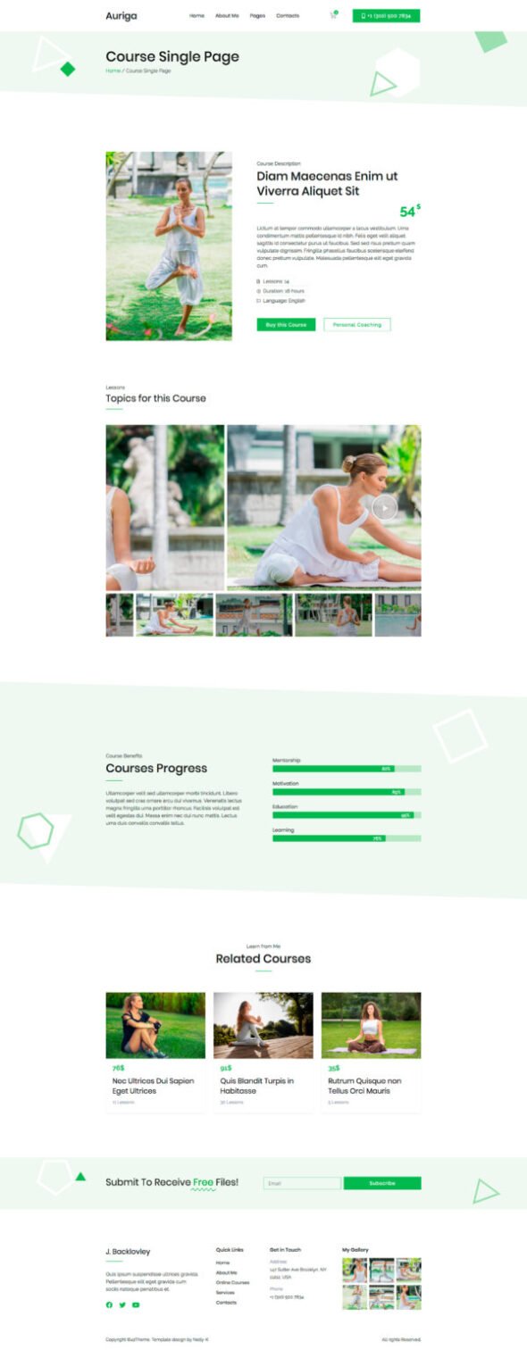 Auriga — Health Coach & Yoga Mentor Elementor Template Kit