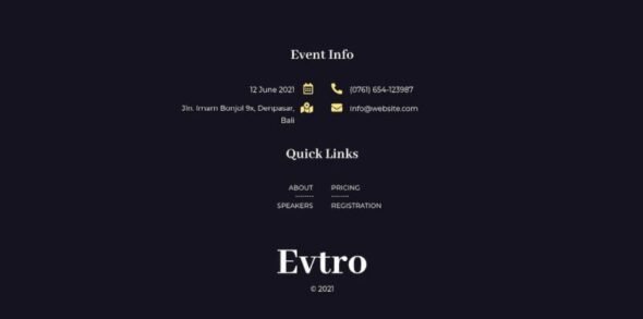 Evtro - Conference Event Elementor Template Kit