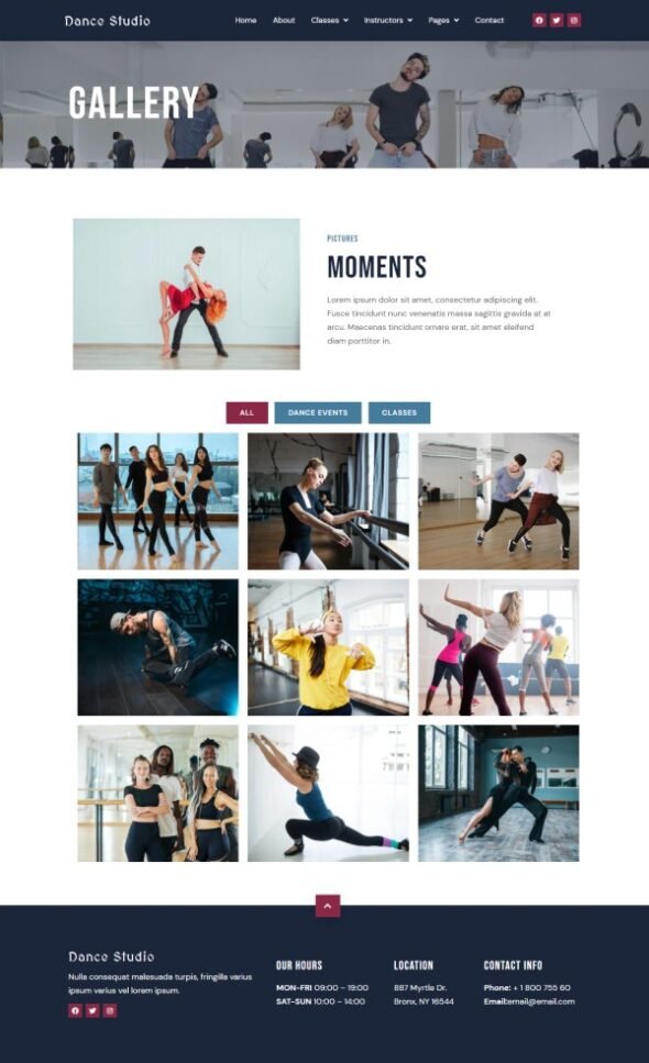 Dance Studio - Elementor Template Kit