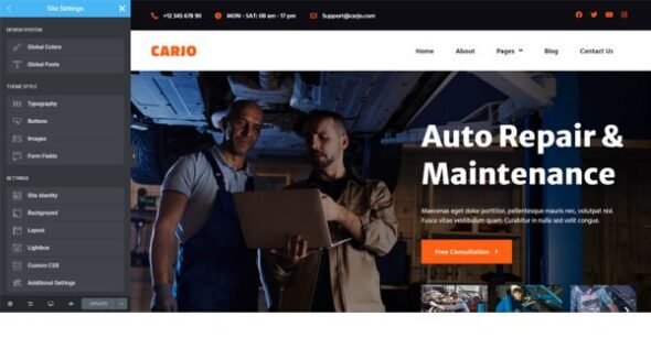 Carjo - Car Services & Repair Elementor Template Kit