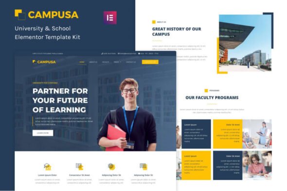 Campusa - University & School Elementor Template Kit