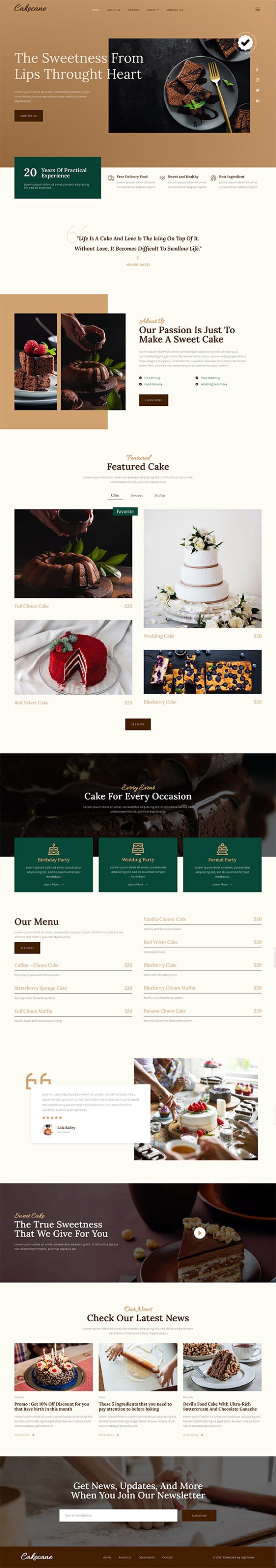 Cakecane – Cake & Pastry Elementor Template Kit
