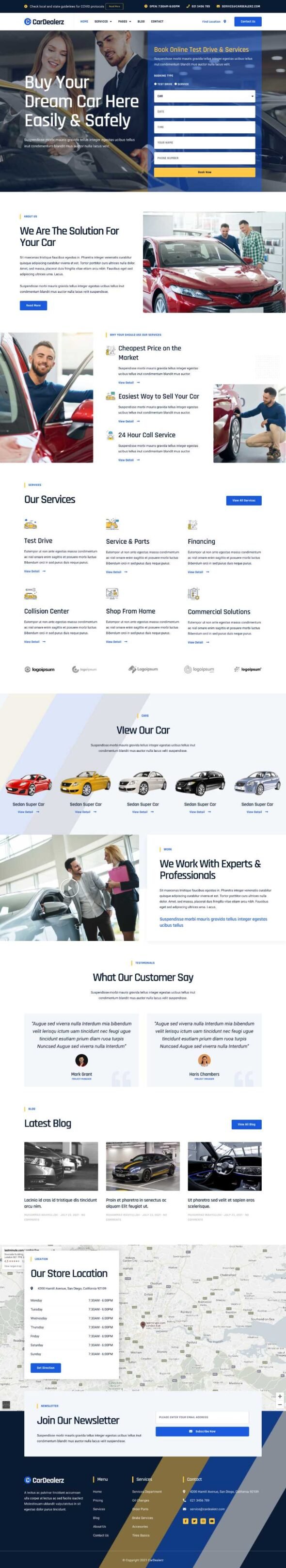 CarDealerz - Auto Dealer & Auto Shop Website Elementor Template Kit